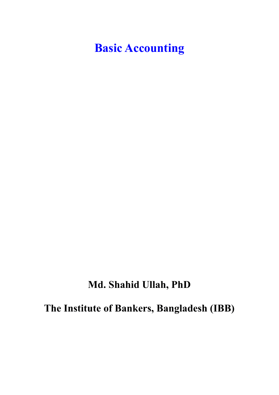 Basic Accounting cover